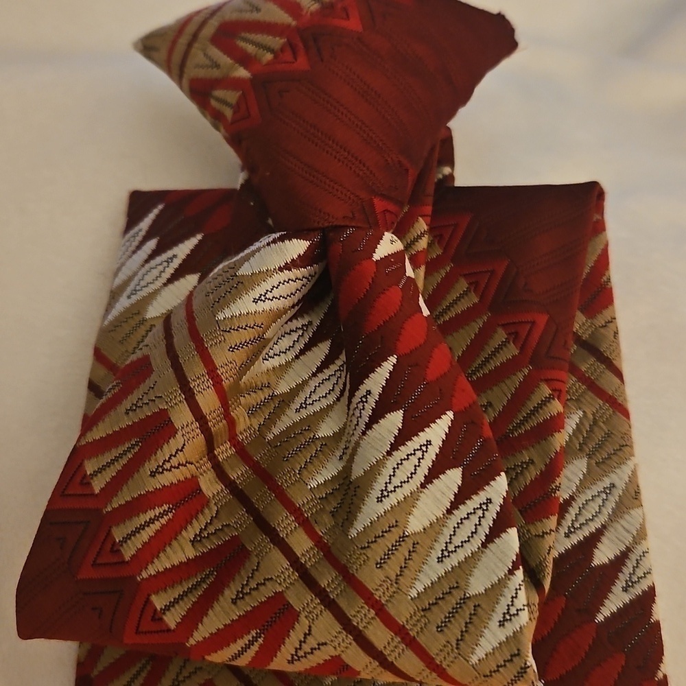 Vtg TITCHE'S Man Shop Dallas Patterned Rockabilly Punk Clip-on Tie - Picture 4 of 9